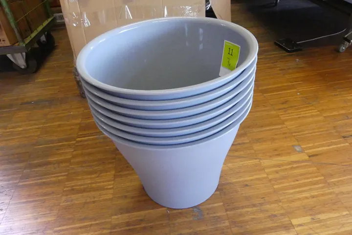 7x Geli - Blumentopf, ohne Loch Topf NEO 40 cm, betonfarbe hell ohne Loch